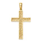 14K Large Nugget Style Cross Pendant - Image 3