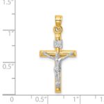 14k Two-tone Hollow Crucifix Pendant - Image 4