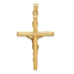 14k Two-tone Hollow Crucifix Pendant - Image 4