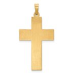 14k Two-tone Hollow Polished Rope Edge Latin Crucifix Pendant - Image 4