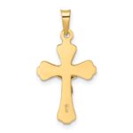 14k Two-tone Polished Solid INRI Crucifix Pendant - Image 4