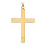 14k Polished and Line Design Solid Cross Pendant - Image 4