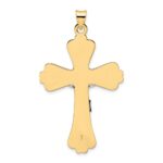 14k Two-tone Polished Solid Fancy INRI Crucifix Pendant - Image 4