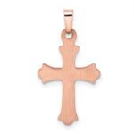 14k Rose and White Gold Polished Fleur de Lis INRI Hollow Crucifix - Image 4