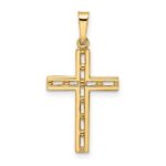 14k Polished Solid Cut-out Cross Pendant
