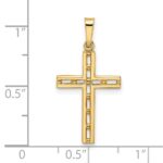 14k Polished Solid Cut-out Cross Pendant - Image 3