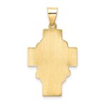 14k Polished and Satin Hollow Jesus Face Cross Pendant - Image 4