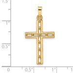 14k Polished Solid Cut-out Cross Pendant - Image 3