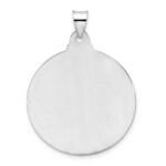 14k White Gold Polished and Satin Hollow Jesus Face Disc Pendant - Image 4