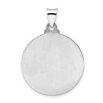14k White Gold Polished and Satin Hollow Jesus Face Disc Pendant - Image 4