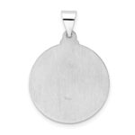 14k White Gold Polished and Satin Hollow Jesus Face Disc Pendant - Image 4