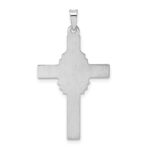 14k White Gold Polished and Satin Hollow Cross with Our Lady of Guadalupe Pendant - Image 4