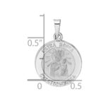 14k White Gold Polished and Satin Hollow Matka Boska Czestochowska Medal Reversible Round Pendant - Image 3
