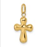14k Polished Puffed Cross Pendant - Image 5