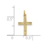 14k Polished and Textured Solid Cross Pendant - Image 3