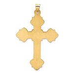 14k Polished Hollow Large Fancy Fleur de Lis Cross Pendant - Image 4