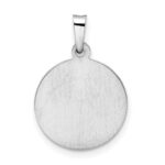 14k White Gold Polished and Satin Hollow St Jude Thaddeus Medal Round Pendant - Image 4