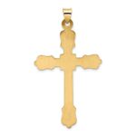 14k Polished Diamond Pattern Hollow Cross Pendant - Image 4