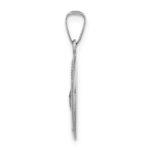 14K White Gold Polished and Satin Hollow St Jude Thaddeus Medal Oval Pendant - Image 2