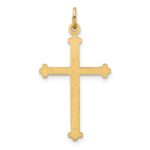 14k Polished and Textured Solid Diamond Shape Center Cross Pendant - Image 4