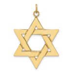 14k Polished Solid Star of David Pendant
