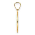 14k Polished and Textured Solid Star of David in Round Frame Pendant - Image 2