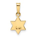 14k Polished Blue and White Enameled Solid Star of David Pendant - Image 4