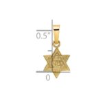 14k Polished and Textured Solid Star of David Pendant - Image 3