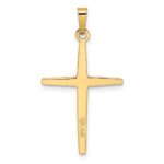 14k Two-tone Polished Solid Double Cross Pendant - Image 4