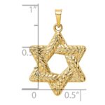 14k Polished and Textured Solid Star of David Pendant - Image 3