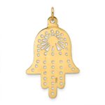 14k Polished Solid Filigree Hamsa Pendant - Image 4