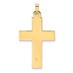 14k Two-tone Polished Solid INRI Crucifix Pendant - Image 4