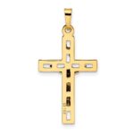 14k Two-tone Polished Solid INRI Crucifix Pendant - Image 4