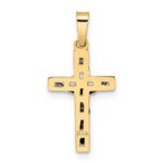 14k Two-tone Polished Solid INRI Crucifix Pendant - Image 4