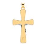 14k Two-tone Large Polished Solid INRI Crucifix Pendant - Image 4