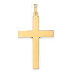 14k Two-tone Polished Solid INRI Crucifix Pendant - Image 4
