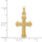 14k Hollow Fleur De Lis Cross Pendant - Image 3