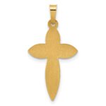 14k Polished Hollow Beaded Edge Passion Cross Pendant - Image 3