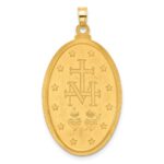 14k Polished and Satin Solid Miraculous Medal Oval Pendant - Image 3