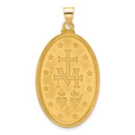 14k Polished and Satin Solid Large Miraculous Medal Oval Pendant - Image 3