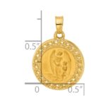 14K Polished and Satin Hollow Our Guardian Angel Medal Pendant - Image 4
