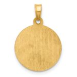14k and White Rhodium Satin and Polished Hollow St Anthony Medal Round Pendant - Image 3