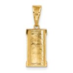 14k with White Rhodium Polished Mezuzah with Shin Pendant - Image 3