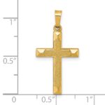 14k Polished And Textured Latin Cross Pendant - Image 4