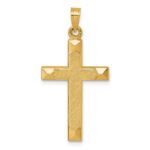 14k Polished And Textured Latin Cross Pendant