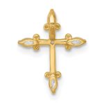 14k Polished Fancy CZ Cross Chain Slide Pendant - Image 3