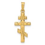 14k Polished Eastern Orthodox Cross Pendant