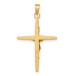 14k with White Rhodium Polished INRI Crucifix Cross Pendant - Image 3
