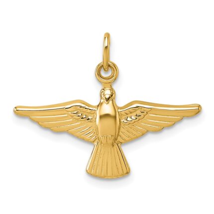 14k Polished Flying Dove Pendant
