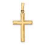 14k Diamond-cut Hollow Cross Pendant - Image 4